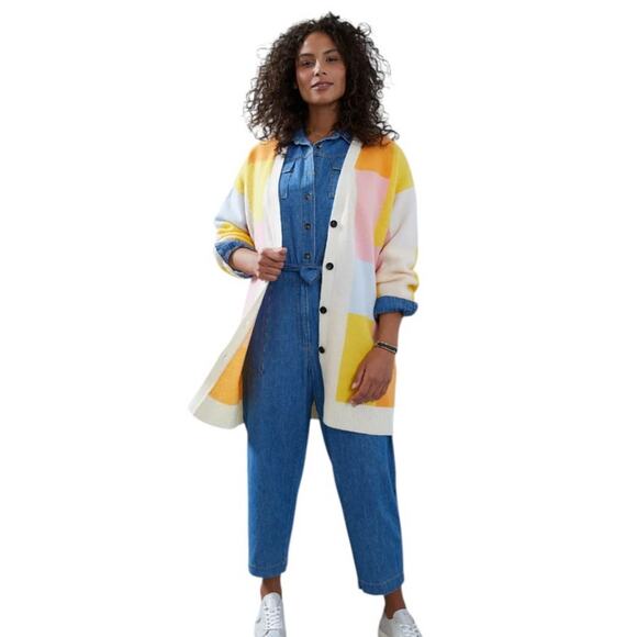 Anthropologie Amadi Lexie Colorblocked Cardigan Sweater - Picture 1 of 12
